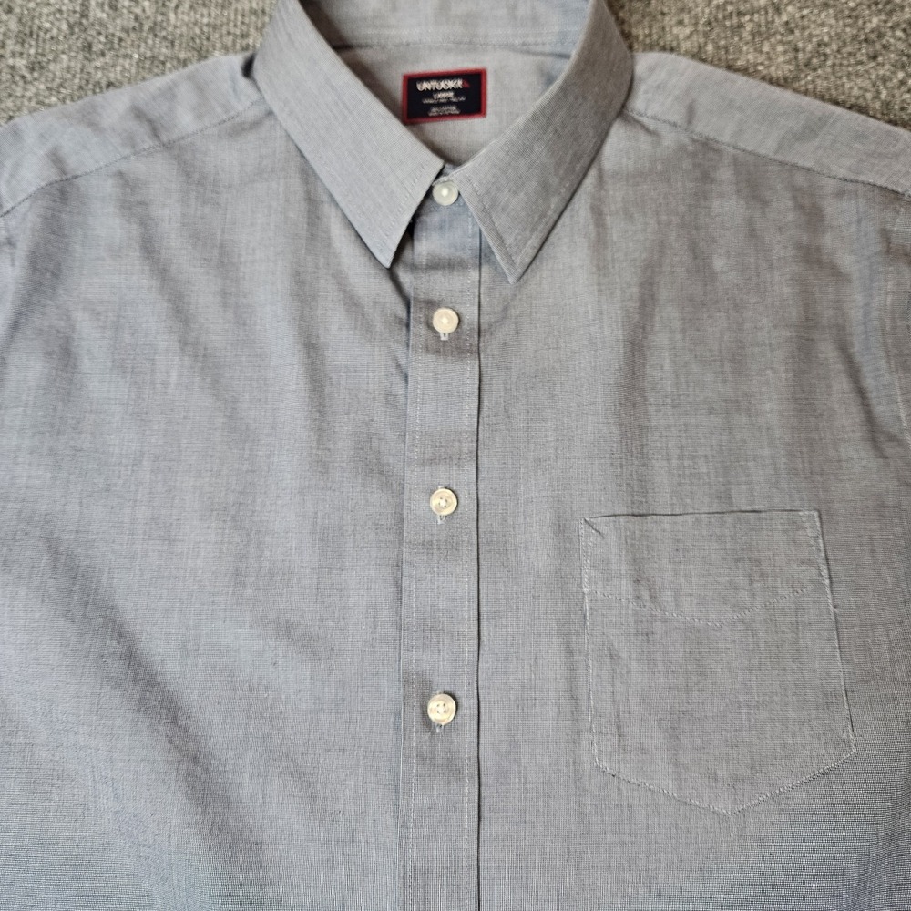 Untuckit Mens Signature Longsleeve Button Up Shirt Size Large Tall Blue No Iron